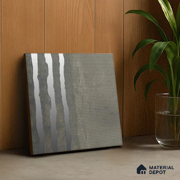 Moroccan Wall Tile TL 05636 Tangier Silver Threads 6 x 6 inch Ceramic Matte Finish - 9 mm | 4 Random Faces | Suitable for Living Room, Bathroom, Kitchen & Backsplash