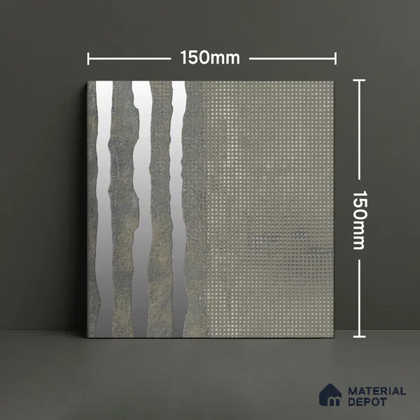 Moroccan Wall Tile TL 05636 Tangier Silver Threads 6 x 6 inch Ceramic Matte Finish - 9 mm | 4 Random Faces | Suitable for Living Room, Bathroom, Kitchen & Backsplash