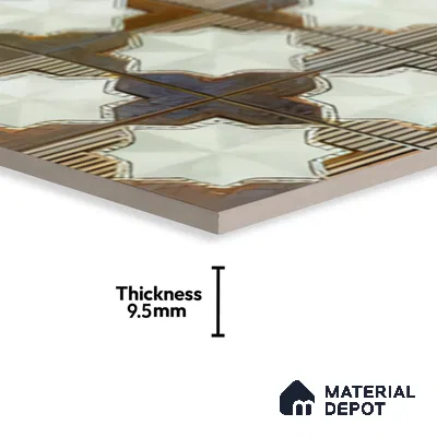Moroccan Wall & Floor Tile TL 06352 B Shimmerix 12 inch x 12 inch Ceramic Matte Finish - 9.5 mm | Suitable for Accent / Feature Walls, Bathroom, Kitchen Wall & Backsplashes | Please Expect a Slight Variation of Pattern (Sample)