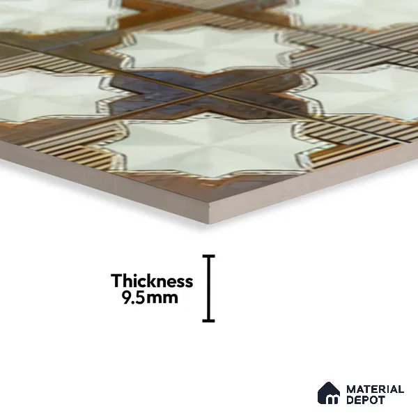Moroccan Wall & Floor Tile TL 06352 B Shimmerix 12 inch x 12 inch Ceramic Matte Finish - 9.5 mm | Suitable for Accent / Feature Walls, Bathroom, Kitchen Wall & Backsplashes | Please Expect a Slight Variation of Pattern (Sample)