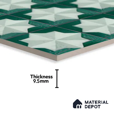 Moroccan Wall & Floor Tile TL 06352 Crystalova 12 inch x 12 inch Ceramic Matte Finish - 9.5 mm | Suitable for Accent / Feature Walls, Bathroom, Kitchen Wall & Backsplashes | Please Expect a Slight Variation of Pattern (Sample)