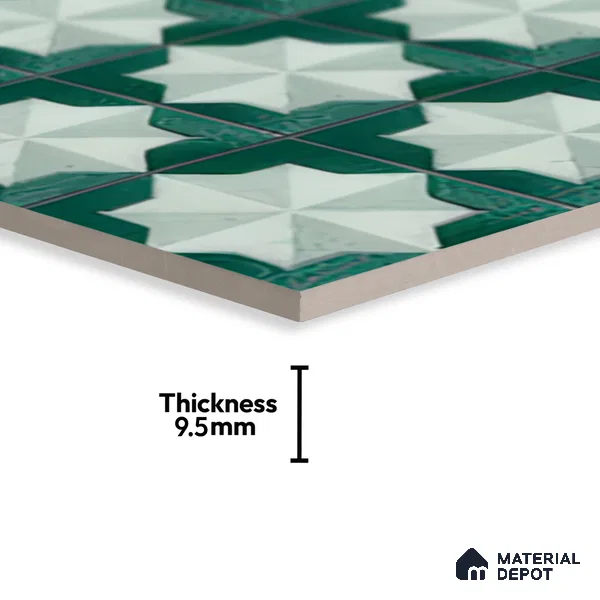 Moroccan Wall & Floor Tile TL 06352 Crystalova 12 inch x 12 inch Ceramic Matte Finish - 9.5 mm | Suitable for Accent / Feature Walls, Bathroom, Kitchen Wall & Backsplashes | Please Expect a Slight Variation of Pattern (Sample)