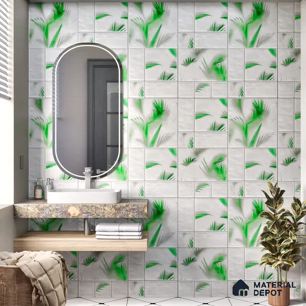 Moroccan Wall Tile TL 06341 Filigra 12 inch x 12 inch Ceramic Matte Finish - 9.5 mm | Suitable for Bathroom, Kitchen, Balcony | Please Expect a Slight Variation of Pattern