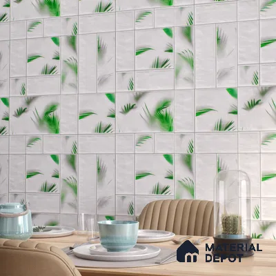 Moroccan Wall Tile TL 06341 Filigra 12 inch x 12 inch Ceramic Matte Finish - 9.5 mm | Suitable for Bathroom, Kitchen, Balcony | Please Expect a Slight Variation of Pattern