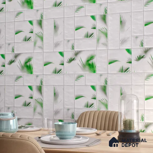 Moroccan Wall Tile TL 06341 Filigra 12 inch x 12 inch Ceramic Matte Finish - 9.5 mm | Suitable for Bathroom, Kitchen, Balcony | Please Expect a Slight Variation of Pattern