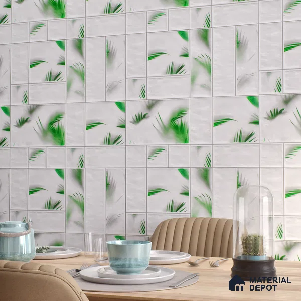 Moroccan Wall Tile TL 06341 Filigra 12 inch x 12 inch Ceramic Matte Finish - 9.5 mm | Suitable for Bathroom, Kitchen, Balcony | Please Expect a Slight Variation of Pattern