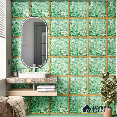 Moroccan Wall Tile TL 06344 Florama 12 inch x 12 inch Ceramic Matte Finish - 9.5 mm | Suitable for Accent / Feature Walls, Bathroom, Kitchen Wall & Backsplashes | Please Expect a Slight Variation of Pattern