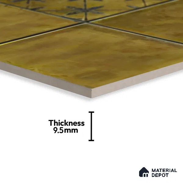 Moroccan Wall Tile TL 06335 Linea 12 inch x 12 inch Ceramic Matte Finish - 9.5 mm | Suitable for Accent/Feature Walls, Bathroom, Kitchen, Dining Area | Please Expect a Slight Variation of Pattern
