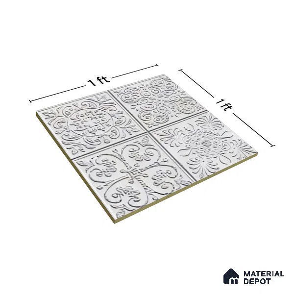 Moroccan Wall Tile TL 06334 B Primora 12 inch x 12 inch Ceramic Matte Finish - 9.5 mm | Suitable for Accent/Feature Walls, Bathroom, Kitchen, Dining Area | Please Expect a Slight Variation of Pattern