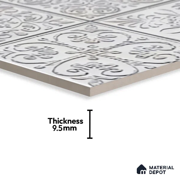 Moroccan Wall Tile TL 06334 B Primora 12 inch x 12 inch Ceramic Matte Finish - 9.5 mm | Suitable for Accent/Feature Walls, Bathroom, Kitchen, Dining Area | Please Expect a Slight Variation of Pattern