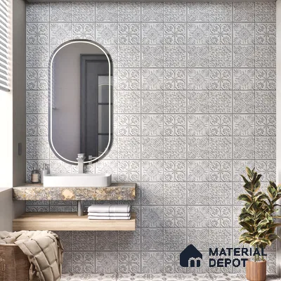 Moroccan Wall Tile TL 06334 B Primora 12 inch x 12 inch Ceramic Matte Finish - 9.5 mm | Suitable for Accent/Feature Walls, Bathroom, Kitchen, Dining Area | Please Expect a Slight Variation of Pattern