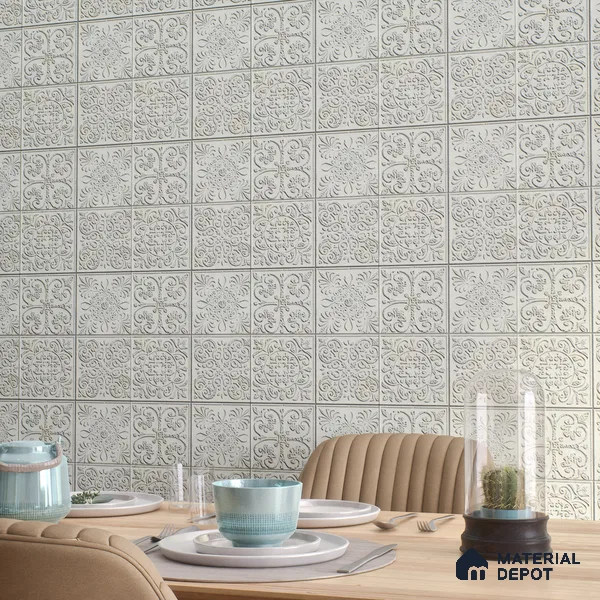 Moroccan Wall Tile TL 06334 B Primora 12 inch x 12 inch Ceramic Matte Finish - 9.5 mm | Suitable for Accent/Feature Walls, Bathroom, Kitchen, Dining Area | Please Expect a Slight Variation of Pattern
