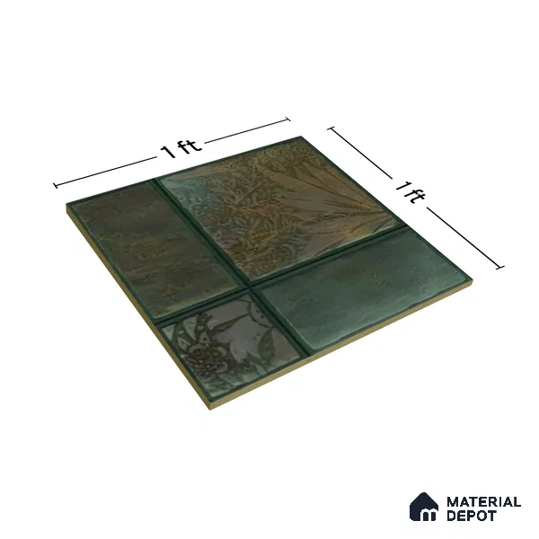 Moroccan Wall Tile TL 06340 B Patternix 12 inch x 12 inch Ceramic Matte Finish - 9.5 mm | Suitable for Accent / Feature Walls, Bathroom, Kitchen Backsplashes, Dining Area | Please Expect a Slight Variation of Pattern (Sample)