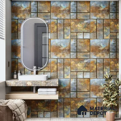 Moroccan Wall Tile TL 06340 Threadora 12 inch x 12 inch Ceramic Matte Finish - 9.5 mm | Suitable for Accent / Feature Walls, Bathroom, Kitchen Backsplashes, Dining Area | Please Expect a Slight Variation of Pattern (Sample)