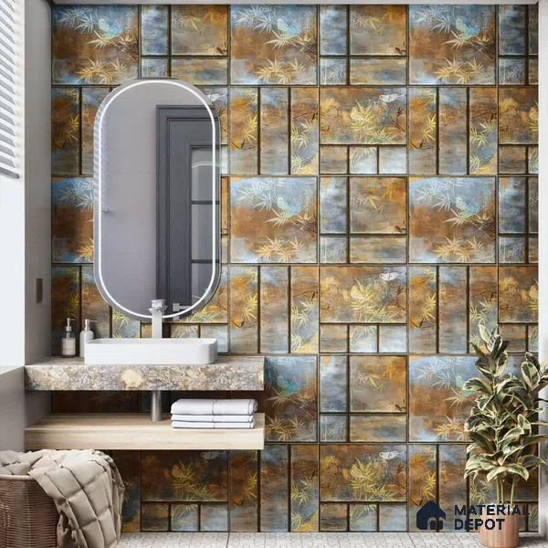 Moroccan Wall Tile TL 06340 Threadora 12 inch x 12 inch Ceramic Matte Finish - 9.5 mm | Suitable for Accent / Feature Walls, Bathroom, Kitchen Backsplashes, Dining Area | Please Expect a Slight Variation of Pattern (Sample)