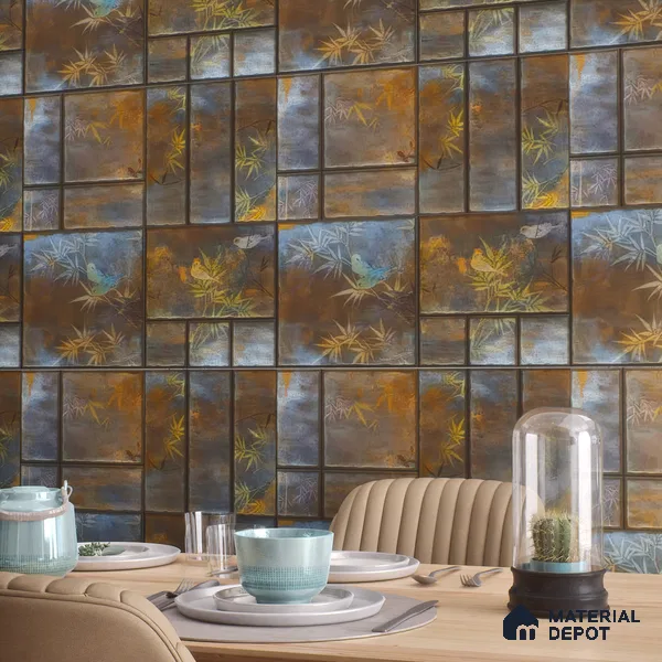 Moroccan Wall Tile TL 06340 Threadora 12 inch x 12 inch Ceramic Matte Finish - 9.5 mm | Suitable for Accent / Feature Walls, Bathroom, Kitchen Backsplashes, Dining Area | Please Expect a Slight Variation of Pattern (Sample)