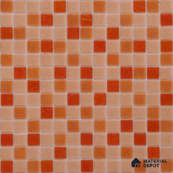 Mosaic Floor & Wall Tile TL 10709 B | 327 x 327 mm (Chip Size 20x20 mm) Glossy Finish Glass Tile - 4 mm | Suitable For Outdoor, Swimming Pool Area