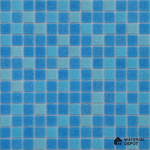 Mosaic Floor & Wall Tile TL 10711 B | 327 x 327 mm (Chip Size 20x20 mm) Glossy Finish Glass Tile - 4 mm | Suitable For Outdoor, Swimming Pool Area