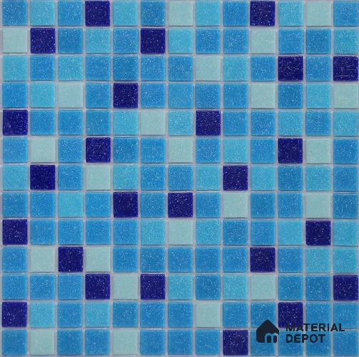 Mosaic Floor & Wall Tile TL 10711 C | 327 x 327 mm (Chip Size 20x20 mm) Glossy Finish Glass Tile - 4 mm | Suitable For Outdoor, Swimming Pool Area