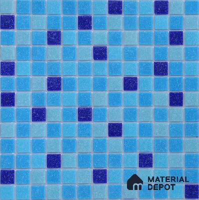 Mosaic Floor & Wall Tile TL 10711 D | 327 x 327 mm (Chip Size 20x20 mm) Glossy Finish Glass Tile - 4 mm | Suitable For Outdoor, Swimming Pool Area