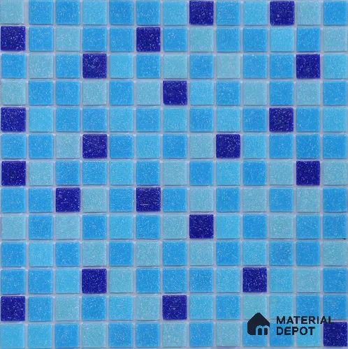 Mosaic Floor & Wall Tile TL 10711 D | 327 x 327 mm (Chip Size 20x20 mm) Glossy Finish Glass Tile - 4 mm | Suitable For Outdoor, Swimming Pool Area