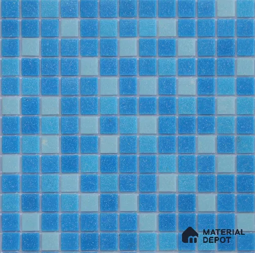 Mosaic Floor & Wall Tile TL 10711 | 327 x 327 mm (Chip Size 20x20 mm) Glossy Finish Glass Tile - 4 mm | Suitable For Outdoor, Swimming Pool Area