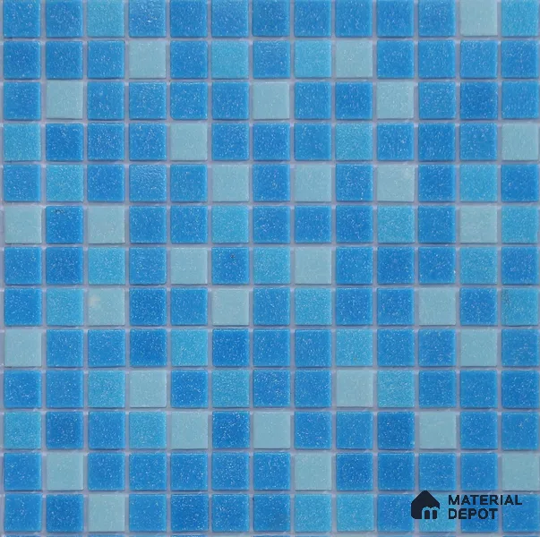 Mosaic Floor & Wall Tile TL 10711 | 327 x 327 mm (Chip Size 20x20 mm) Glossy Finish Glass Tile - 4 mm | Suitable For Outdoor, Swimming Pool Area