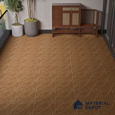 Parking Floor Tile TL 07575 Mosswood Bark | 16 x 16 inch | Anti Slip Matte Finish Heavy Duty Vitrified Tile - 12 mm | Suitable For Parking, Terrace, Balcony | Pattern Alignment May Vary | 2-3 mm Spacer is Mandatory