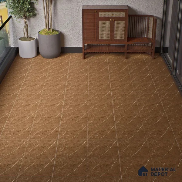 Parking Floor Tile TL 07575 Mosswood Bark | 16 x 16 inch | Anti Slip Matte Finish Heavy Duty Vitrified Tile - 12 mm | Suitable For Parking, Terrace, Balcony | Pattern Alignment May Vary | 2-3 mm Spacer is Mandatory