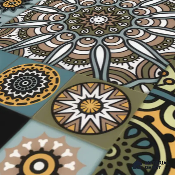 Moroccan Wall & Floor Tile TL 00300 Blue & Yellow Matte Finish 1 ft x 1 ft Glazed Vitrified Tile - 12 mm | Suitable For Bathroom, Kitchen, Living Area | Please Expect a Slight Variation of Pattern