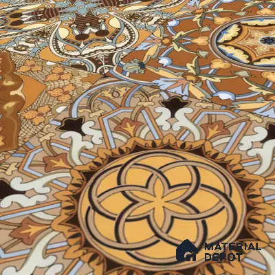 Moroccan Wall & Floor Tile TL 00301 Yellow & Orange Matte Finish 1 ft x 1 ft Glazed Vitrified Tile - 12 mm | Suitable For Bathroom, Kitchen, Living Area | Please Expect a Slight Variation of Pattern