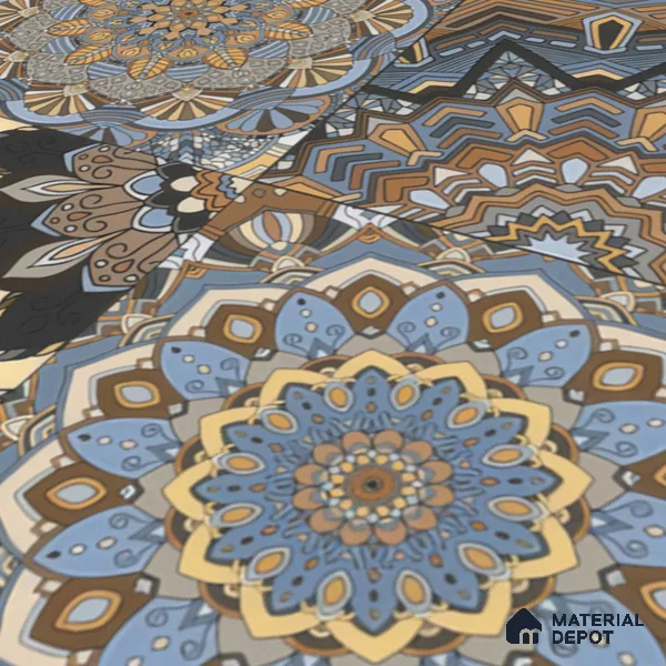 Moroccan Wall & Floor Tile TL 00303 Brown & Blue Matte Finish 1 ft x 1 ft Glazed Vitrified Tile - 12 mm | Suitable For Bathroom, Kitchen, Living Area | Please Expect a Slight Variation of Pattern