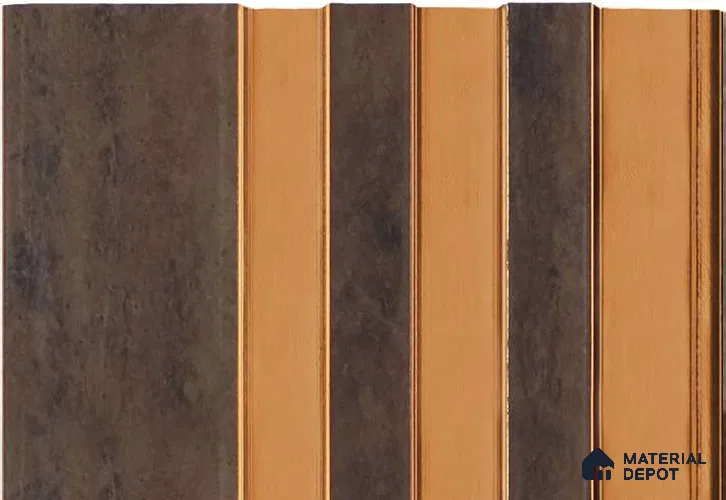 Brown Wooden Louver MRL 102 9.5 ft x 5 inch Charcoal Panel - 12 mm | Suitable for Feature Wall, TV Unit & Living Room | Width is Subjected to 5% Variation
