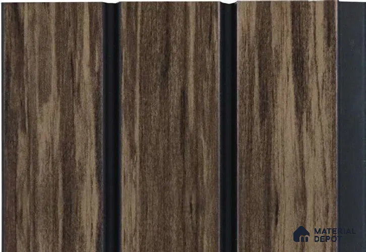 Wenge Wooden Louver MRL 113 9.5 ft x 4.8 inch Charcoal Panel - 12 mm | Suitable for Feature Wall, TV Unit & Living Room | Width is Subjected to 5% Variation
