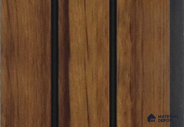 Brown Wooden Louver MRL 114 9.5 ft x 4.8 inch Charcoal Panel - 12 mm | Suitable for Feature Wall, TV Unit & Living Room | Width is Subjected to 5% Variation