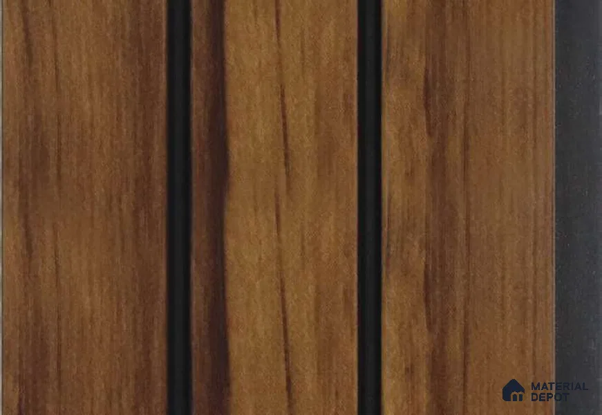 Brown Wooden Louver MRL 114 9.5 ft x 4.8 inch Charcoal Panel - 12 mm | Suitable for Feature Wall, TV Unit & Living Room | Width is Subjected to 5% Variation