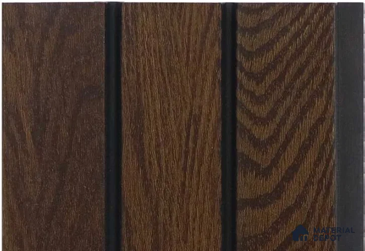 Wenge Wooden Louver MRL 115 9.5 ft x 4.8 inch Charcoal Panel - 12 mm | Suitable for Feature Wall, TV Unit & Living Room | Width is Subjected to 5% Variation