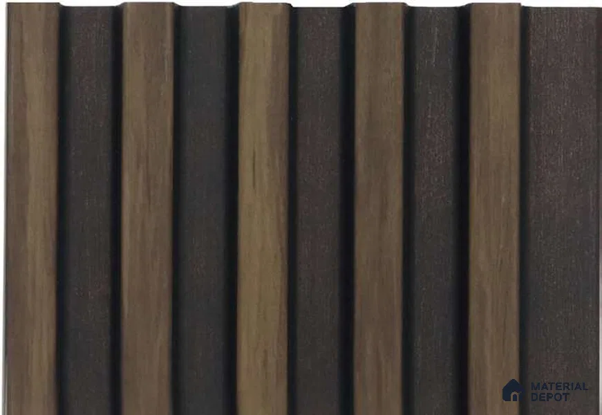 Wenge Wooden Louver MRL 131 9.5 ft x 4.8 inch Charcoal Panel - 12 mm | Suitable for Feature Wall, TV Unit & Living Room | Width is Subjected to 5% Variation