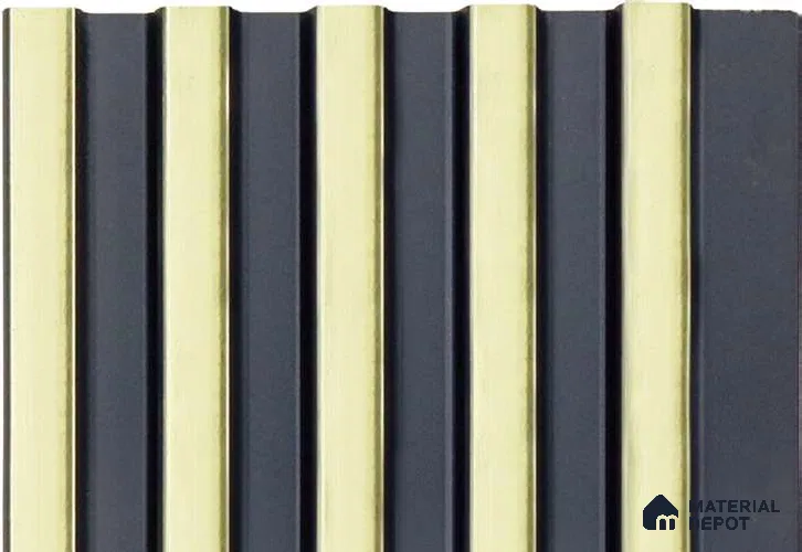 Metallic Louver MRL 133 9.5 ft x 4.8 inch Charcoal Panel - 12 mm | Suitable for Feature Wall, TV Unit & Living Room | Width is Subjected to 5% Variation