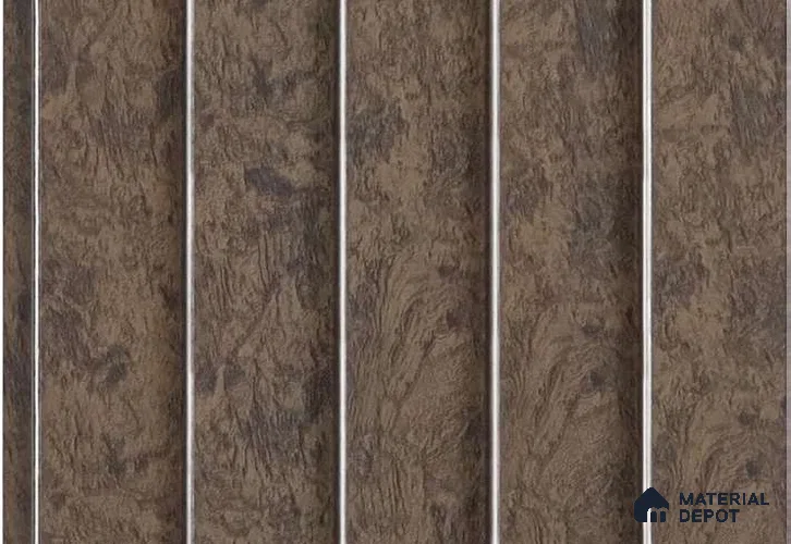 Brown Marble Louver MRL 143 9.5 ft x 4.6 inch Charcoal Panel - 11 mm | Suitable for Feature Wall, TV Unit & Living Room | Width is Subjected to 5% Variation