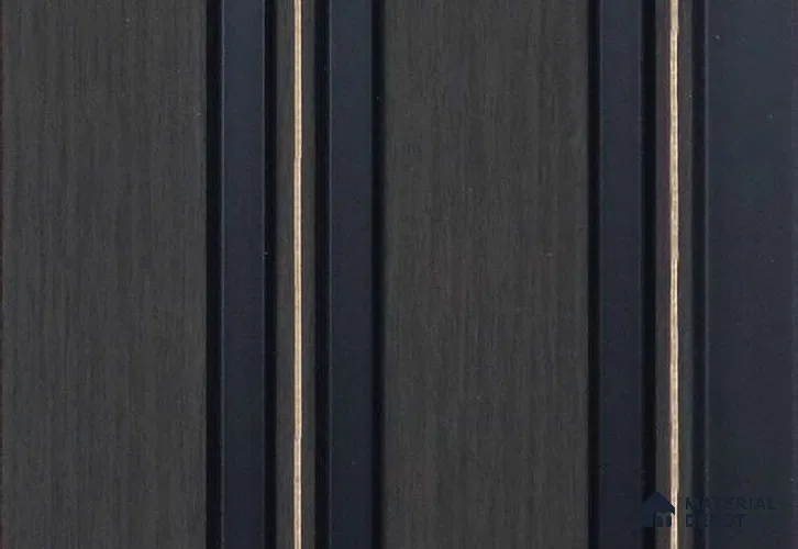 Black Wooden Louver MRL 161 9.5 ft x 4.8 inch Charcoal Panel - 12 mm | Suitable for Feature Wall, TV Unit & Living Room | Width is Subjected to 5% Variation