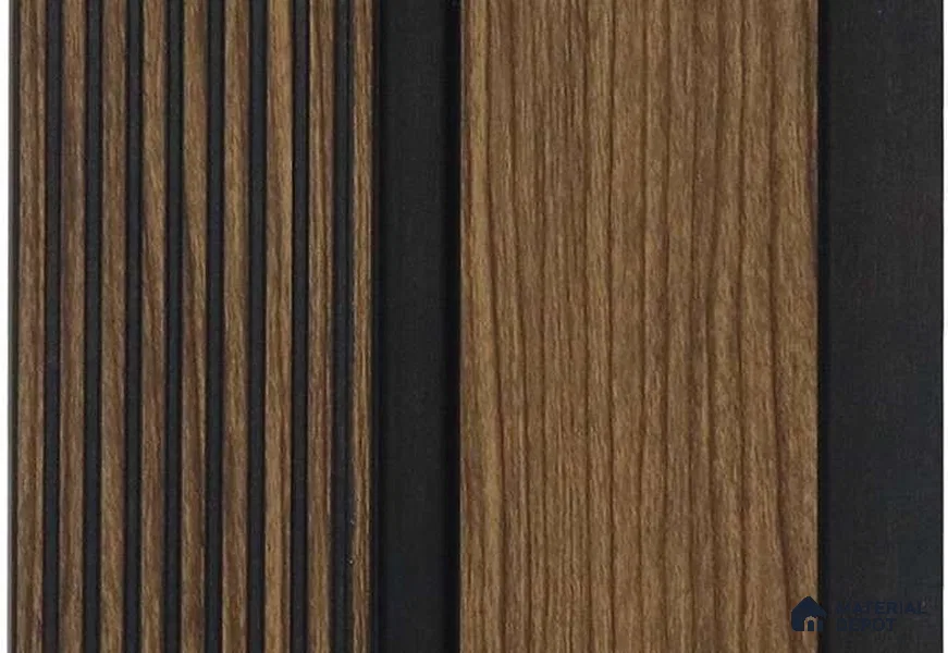 Brown Wooden Louver MRL 171 9.5 ft x 4.8 inch Charcoal Panel - 12 mm | Suitable for Feature Wall, TV Unit & Living Room | Width is Subjected to 5% Variation