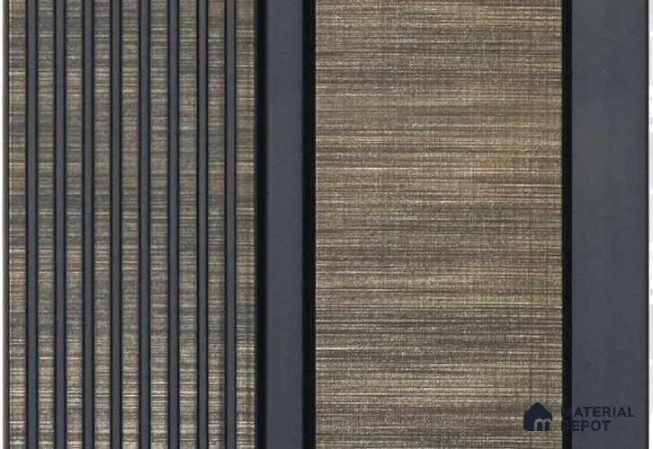 Brown Fabric Louver MRL 172 9.5 ft x 4.8 inch Charcoal Panel - 12 mm | Suitable for Feature Wall, TV Unit & Living Room | Width is Subjected to 5% Variation
