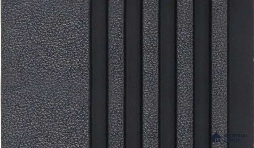 Black Leather Louver MRL 201 9.5 ft x 5.3 inch Charcoal Panel - 10 mm | Suitable for Feature Wall, TV Unit & Living Room | Width is Subjected to 5% Variation