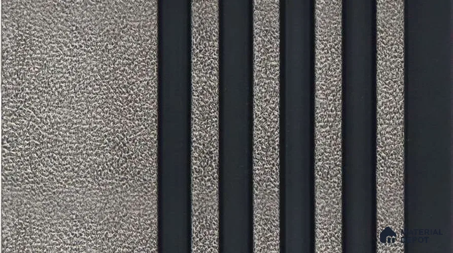 Grey Leather Louver MRL 202 9.5 ft x 5.3 inch Charcoal Panel - 10 mm | Suitable for Feature Wall, TV Unit & Living Room | Width is Subjected to 5% Variation