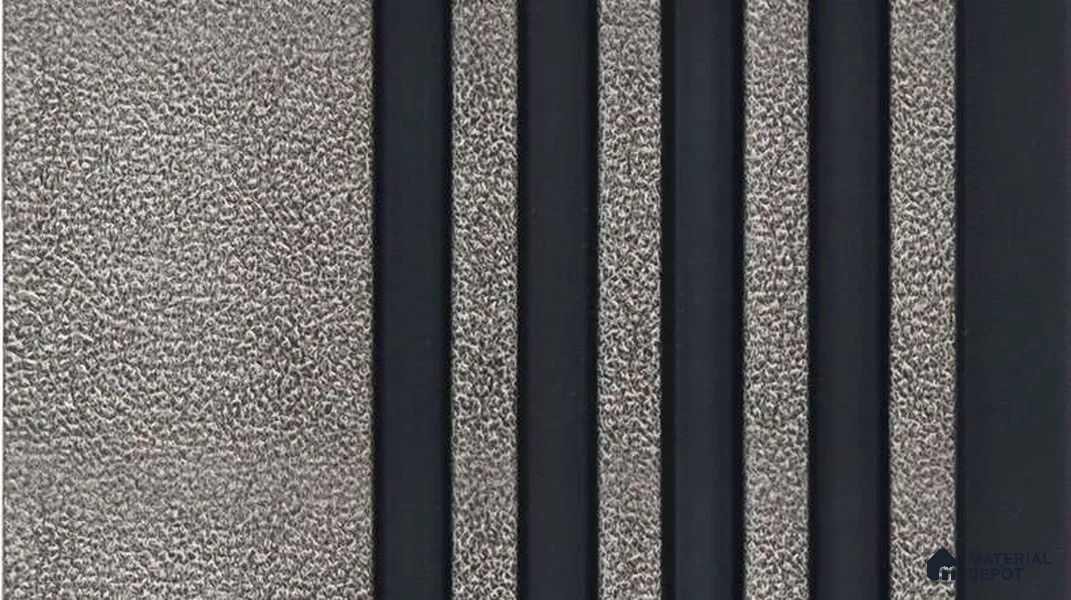 Grey Leather Louver MRL 202 9.5 ft x 5.3 inch Charcoal Panel - 10 mm | Suitable for Feature Wall, TV Unit & Living Room | Width is Subjected to 5% Variation