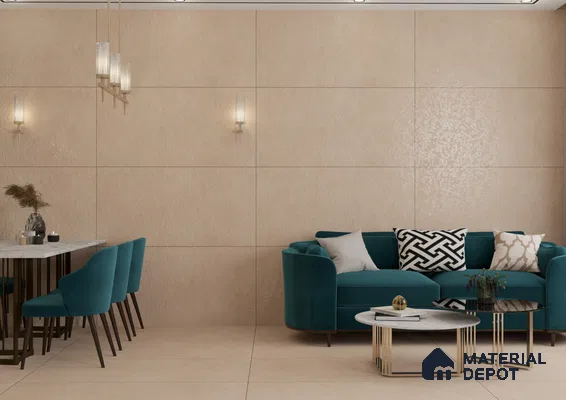Sandstone Elegance Living Room | Material Depot