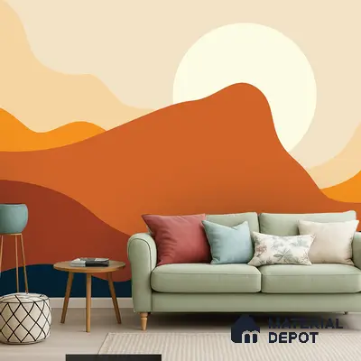 Amber Dunes Fiery Red Explosion | WP 04160 B Non Woven Matte Finish Abstract Style Premium Customized size Wallpaper | 150 GSM WP01MTF Paper | (MOQ = 30 Sq. Ft.)