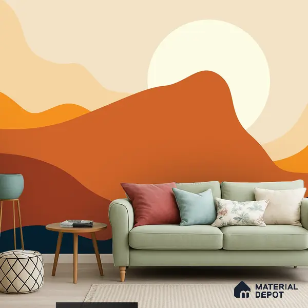Amber Dunes Fiery Red Explosion | WP 04160 B Non Woven Matte Finish Abstract Style Premium Customized size Wallpaper | 150 GSM WP01MTF Paper | (MOQ = 30 Sq. Ft.)