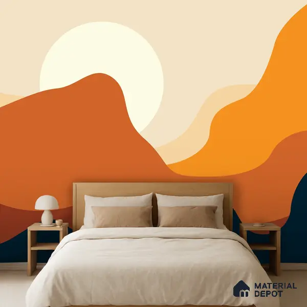 Amber Dunes Fiery Red Explosion | WP 04160 B Non Woven Matte Finish Abstract Style Premium Customized size Wallpaper | 150 GSM WP01MTF Paper | (MOQ = 30 Sq. Ft.)